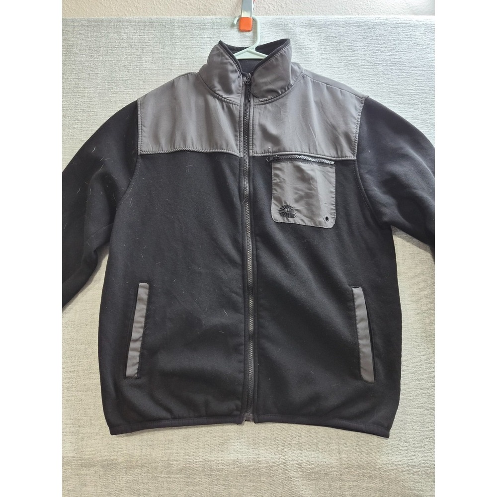 Akademiks Jeanius Jacket Mens Large Black Gary Fleece Lined Mock Neck Full Zip